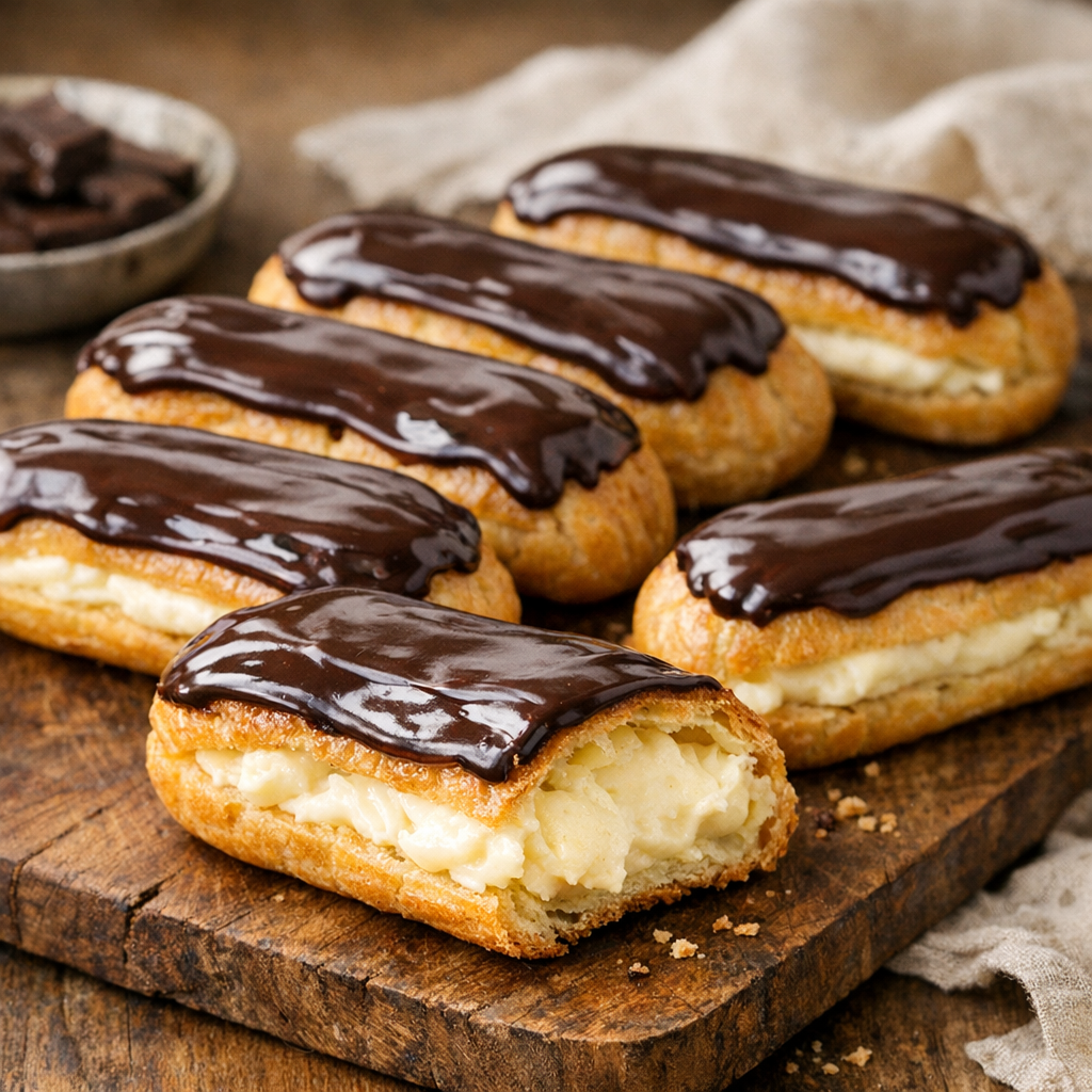 Klasyczne eklerki z kremem waniliowym